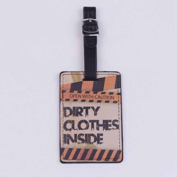 

Letter Graphic Luggage Tag, Brown