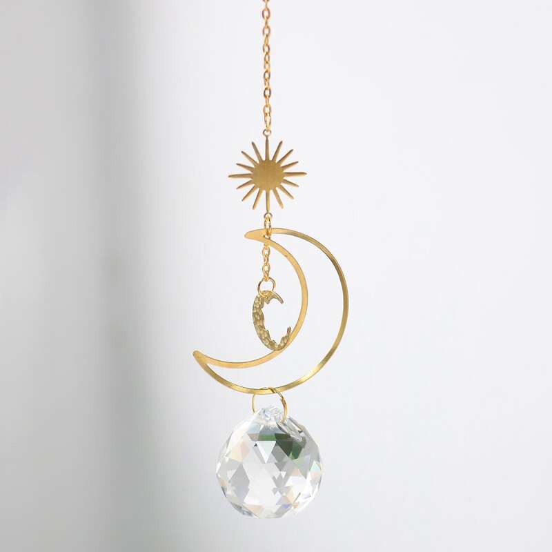 

1pc Moon Design Wall Hanging, Gold