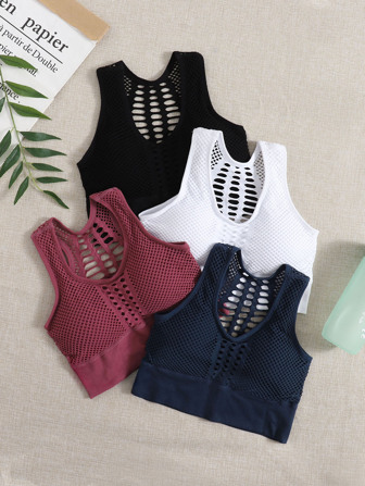 حمالة صدر رياضي اجوف يوجا تمرين مع خارجي 4 قطع