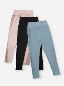 Yoga Futuristic 3pcs Workout Leggings Breathable Softness High Stretch Running Tights With Phone Pocket - Multicolor - View 2