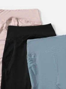 Yoga Futuristic 3pcs Workout Leggings Breathable Softness High Stretch Running Tights With Phone Pocket - Multicolor - View 5