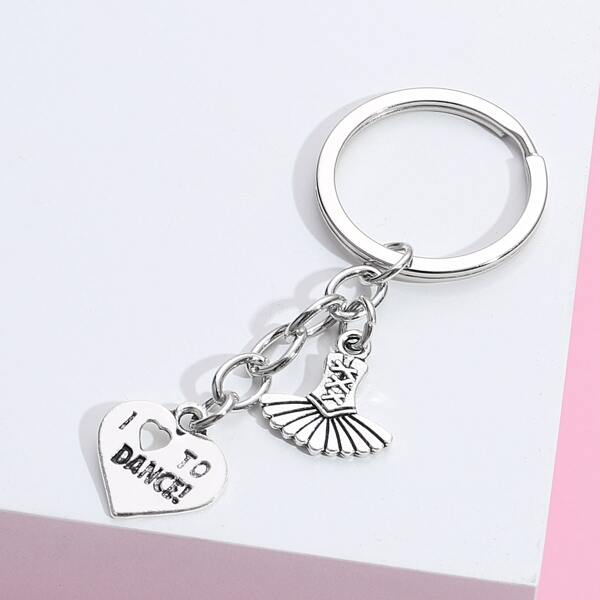 

Dress Charm Keychain, Silver