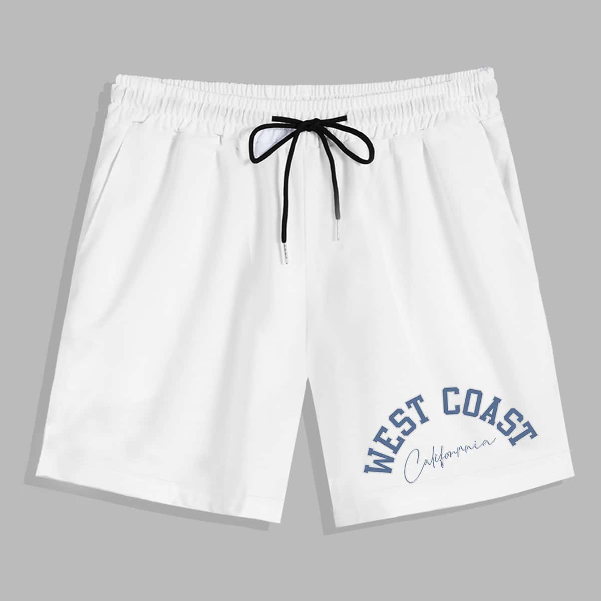 

Guys Letter Drawstring Shorts, White