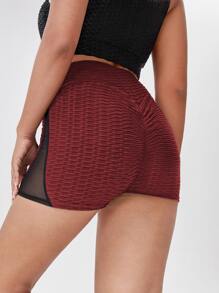 Plus Scrunch Butt Cycling Shorts - Burgundy - View 2