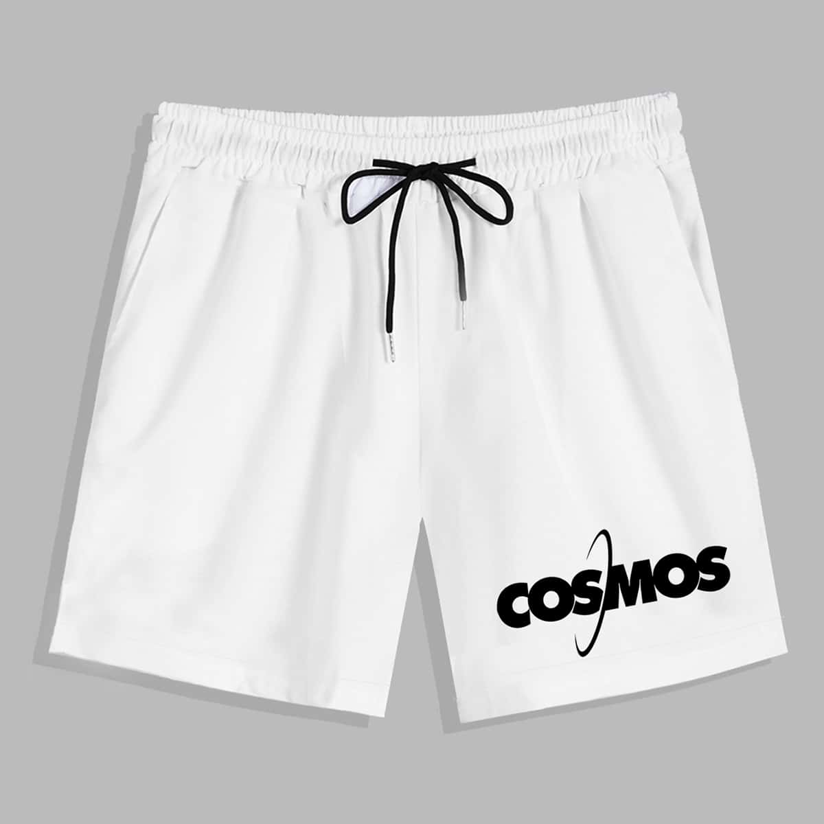 

Guys Letter Drawstring Shorts, White