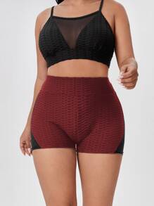 Plus Scrunch Butt Cycling Shorts - Burgundy - View 5