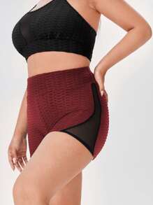 Plus Scrunch Butt Cycling Shorts - Burgundy - View 6