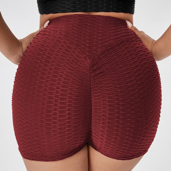 

Plus Scrunch Butt Biker Shorts, Burgundy