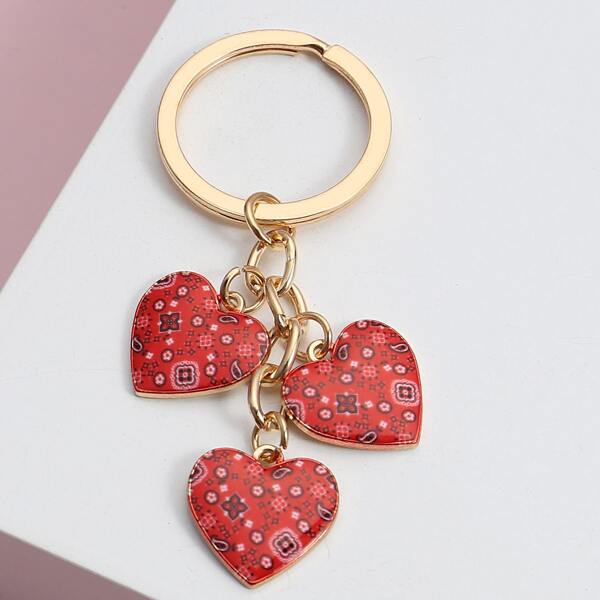 

Heart Charm Keychain, Multicolor