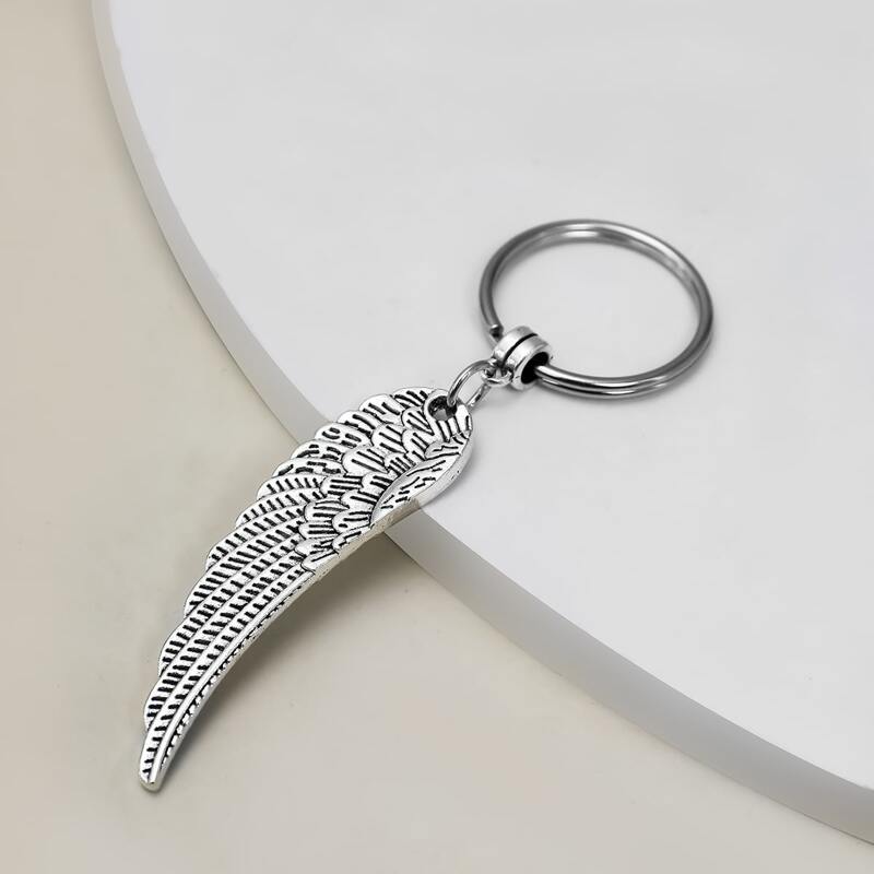 

Wing Charm Keychain, Silver