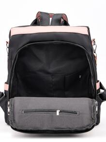 Casual Personality Contrast Color Backpack, Functional Backpack With College Style. Suitable For Shopping, Wallet, Young Women, College Students, Newcomers, White-Collar Workers. Very Suitable For Office, College, Work, Business, Commuting, Outdoor Activities, Travel And Outings.