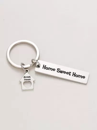 街头口号雕刻几何魅力钥匙扣，适合礼物、钱包、书包、背包和挎包情人节情人节汽车配件包饰星星可爱哥特 Y2k