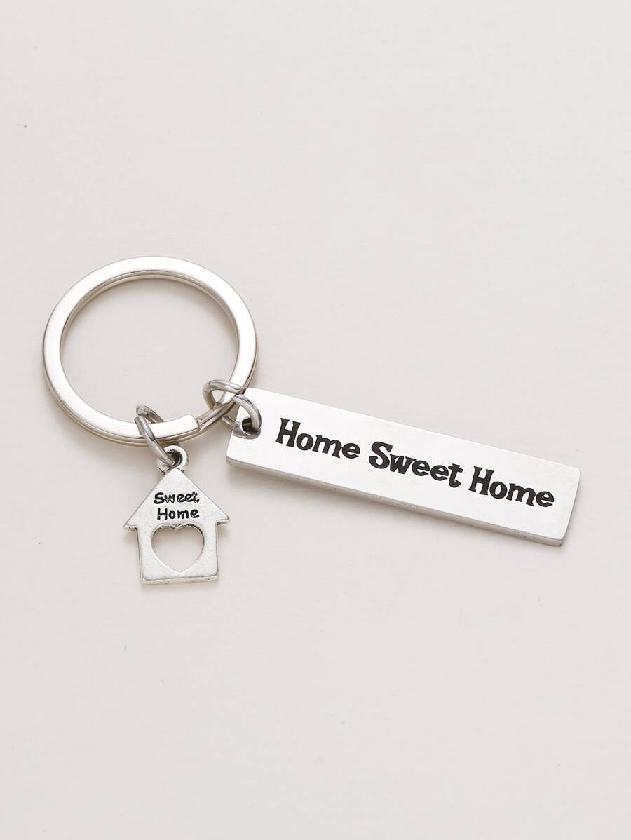 Street Slogan Engraved Geometric Charm Keychain For Gifts, Wallets, School Bags, Backpacks, And Satchels Valentine's Day Valentines Car Accessories Bag Charm Star Cute Goth Y2k