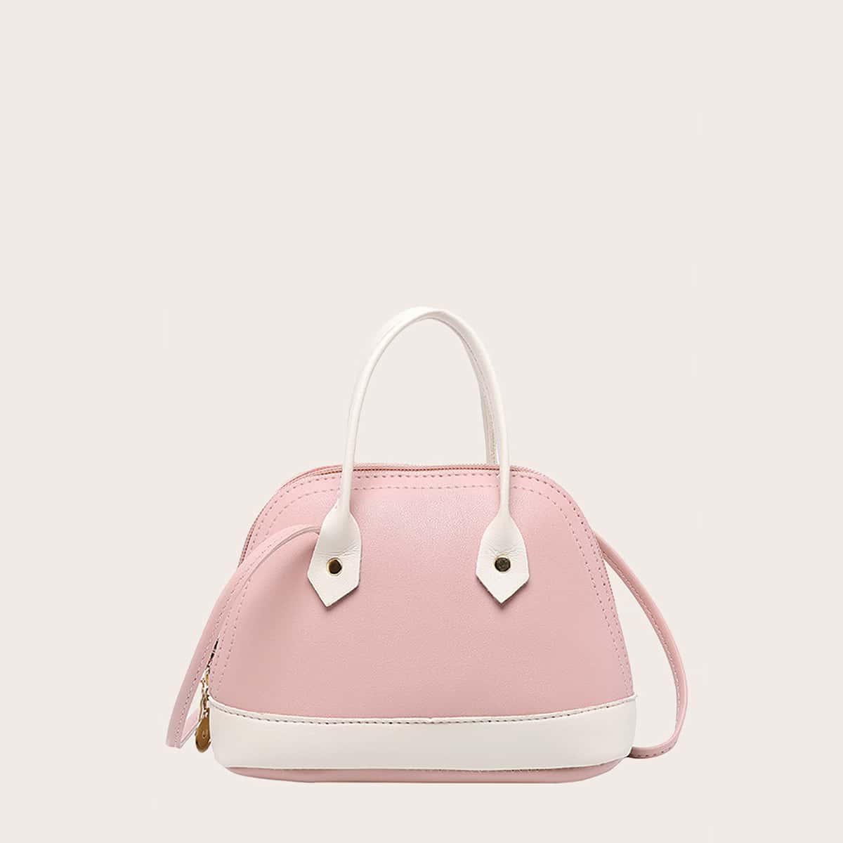 

1pc Colorblock Dome Bag, Pink