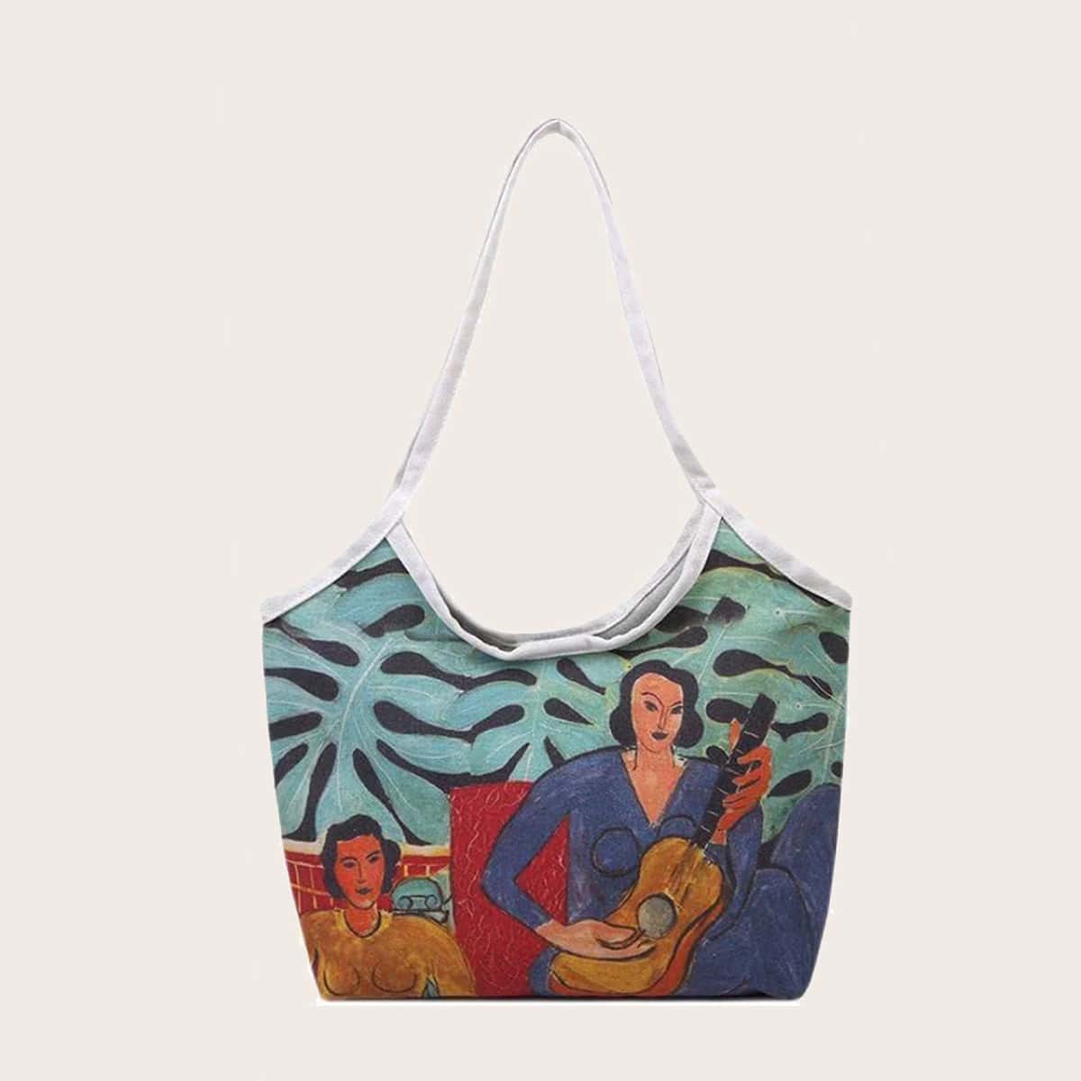 

Figure Graphic Shopper Bag, Multicolor