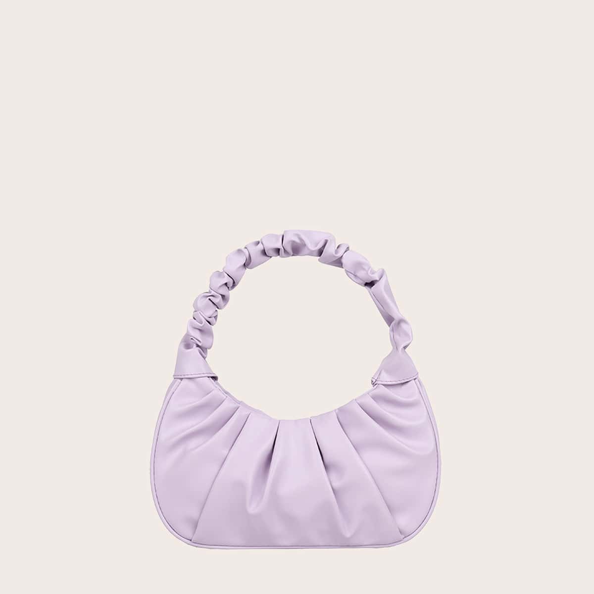 

Top Handle Ruched Bag, Purple