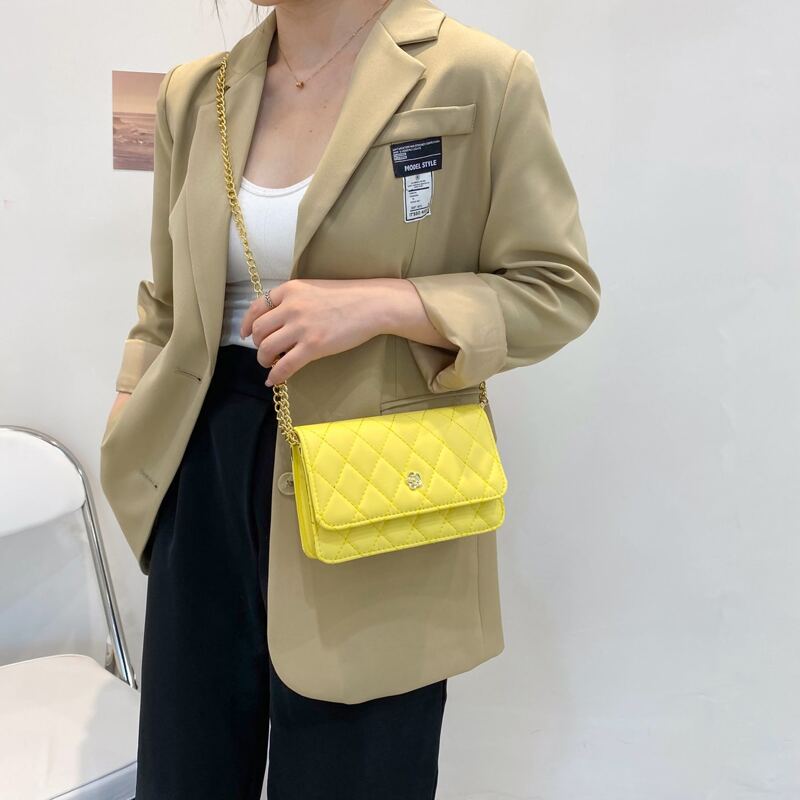 

Quilted Crossbody Bag, Yellow