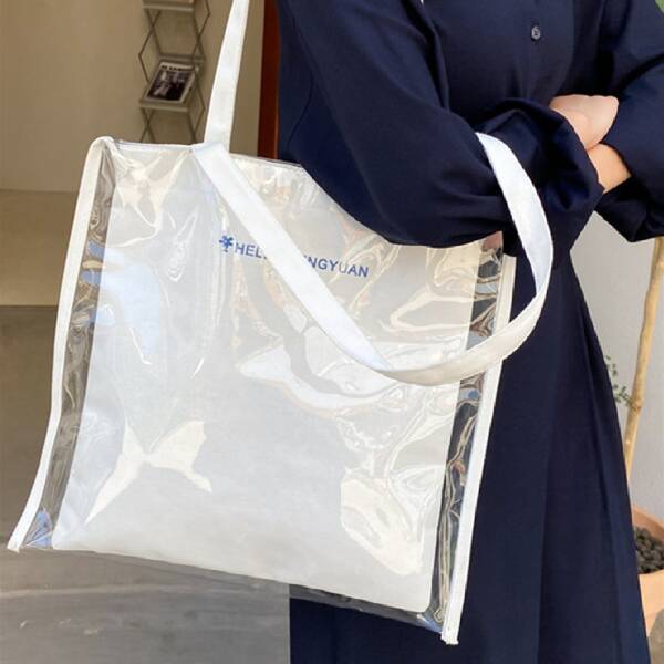 

Clear Letter Graphic Shopper Bag, White