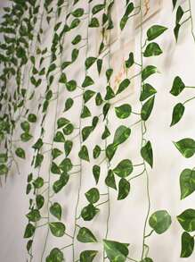 假常春藤，人造常春藤花環假藤蔓春季裝飾，樹葉綠色植物懸掛植物，適用於臥室花園家庭婚禮牆壁裝飾 - 綠色 - 查看 4