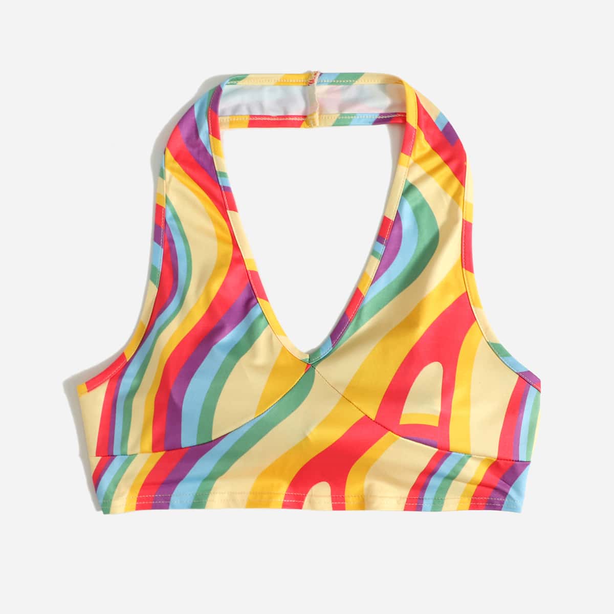 

Striped Print Halter Top, Multicolor