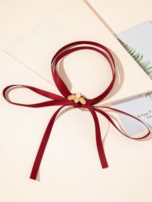 Bee Decor Bow Knot Fake Tie - Burgundy - View 2