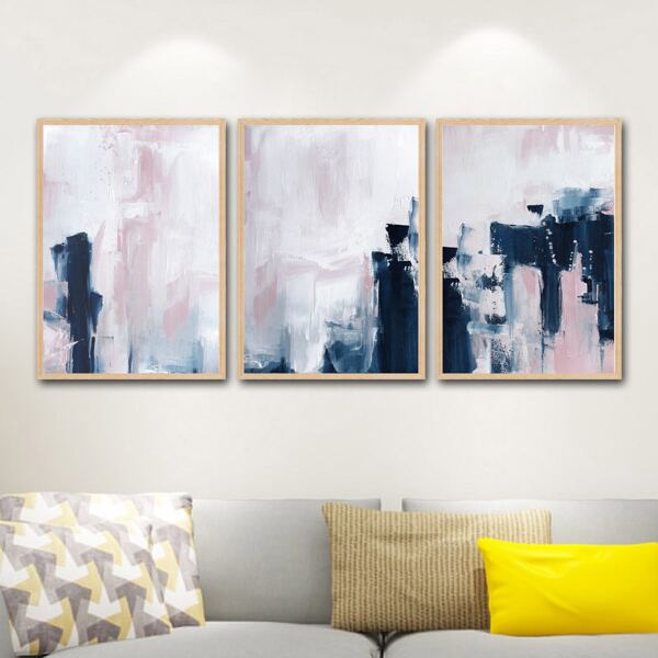 

3pcs Graffiti Pattern Unframed Painting, Multicolor