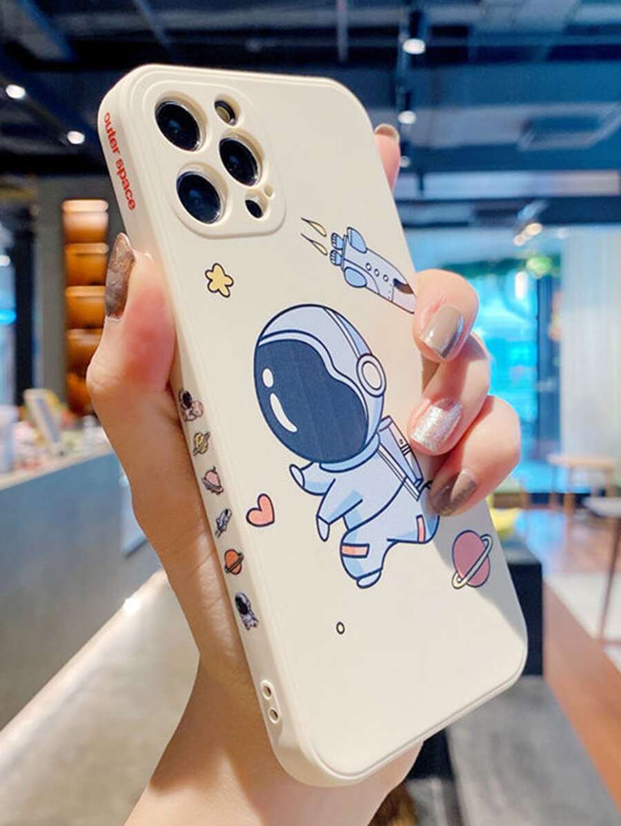 Cartoon Astronaut Phone Case - Beige - View 1