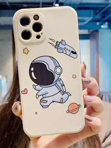 Cartoon Astronaut Phone Case - Beige - View 2