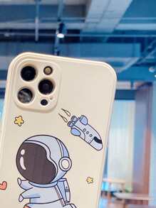 Cartoon Astronaut Phone Case - Beige - View 3