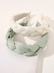 2入組編織寬髮箍 - 彩色 - 查看 1