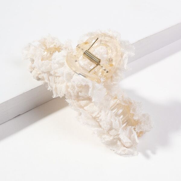 

Fabric Decor Hair Claw, Beige