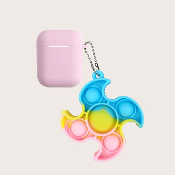 

Windmill Bubble Fidget Pendant Decor Case For Airpods, Pink
