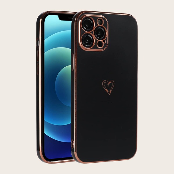 

Heart Pattern Phone Case, Black