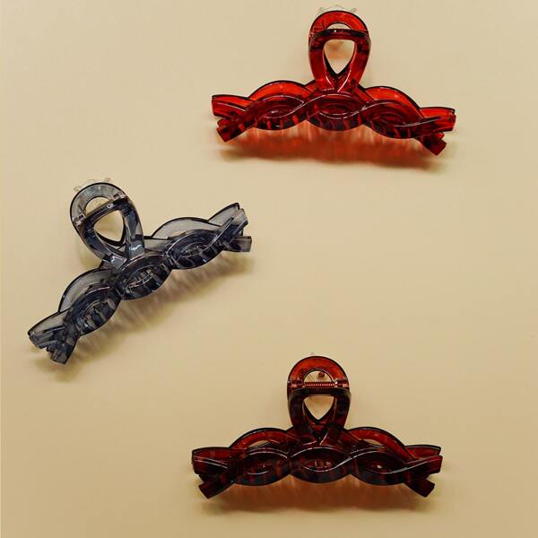 

3pcs Simple Hair Claw, Multicolor