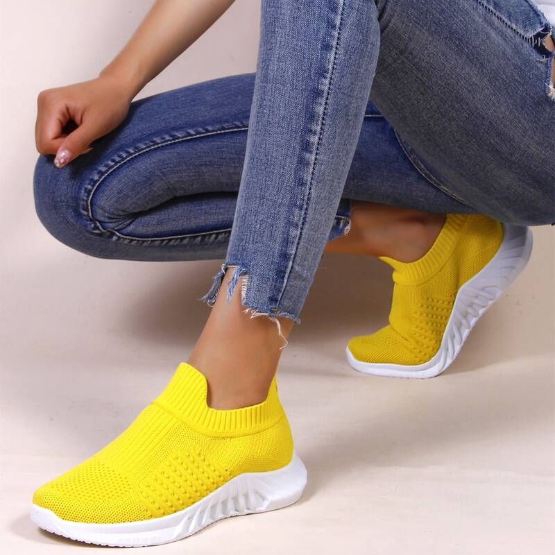 

Breathable Slip-on Sneakers, Yellow