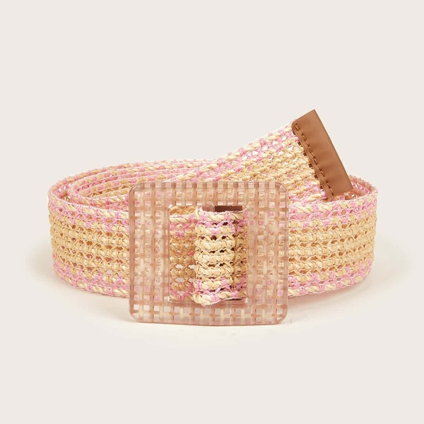 

Square Buckle Belt, Multicolor