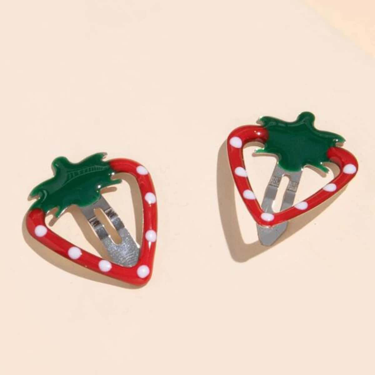 

8pcs Strawberry Design Hair Clip, Multicolor