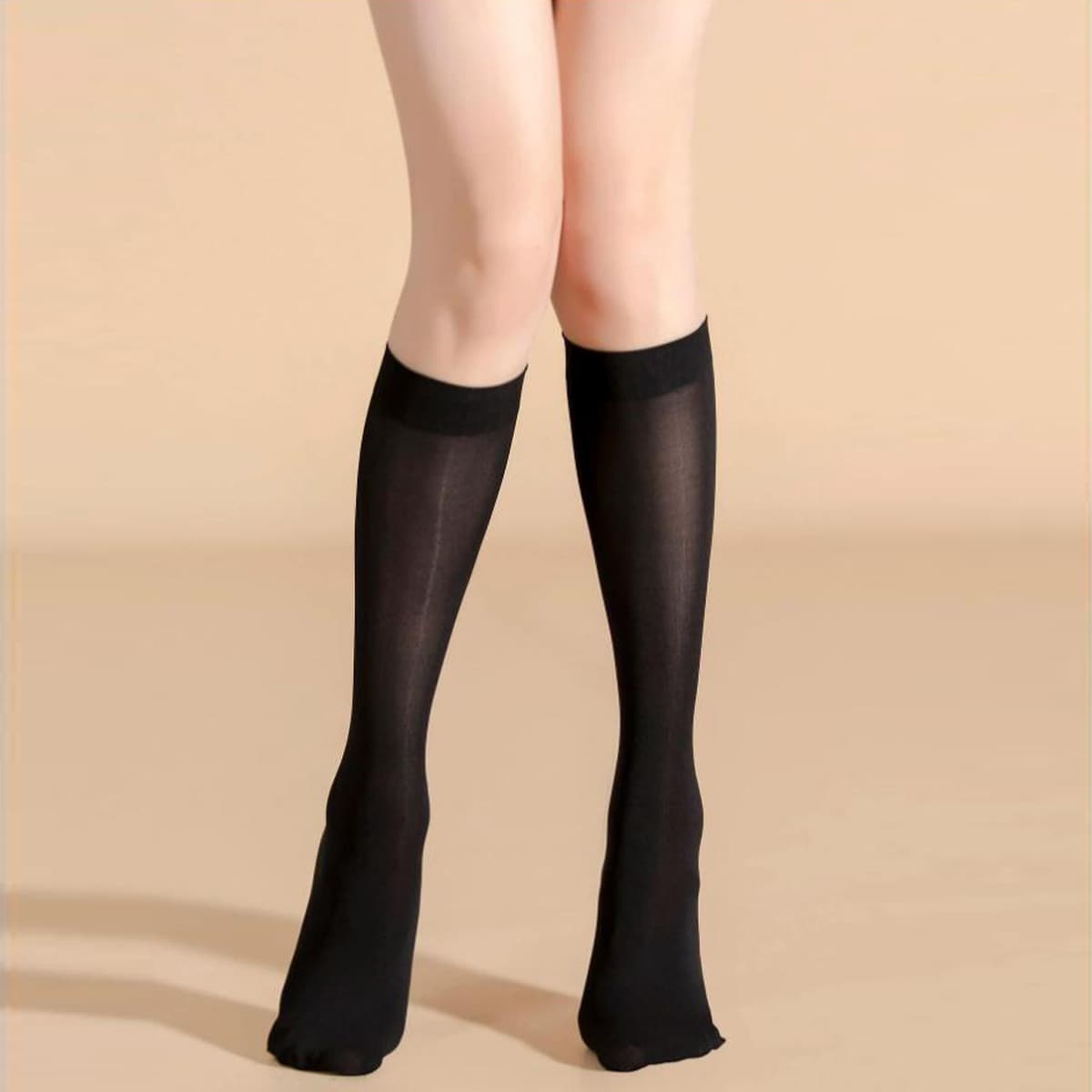 

Solid Over The Calf Socks, Black