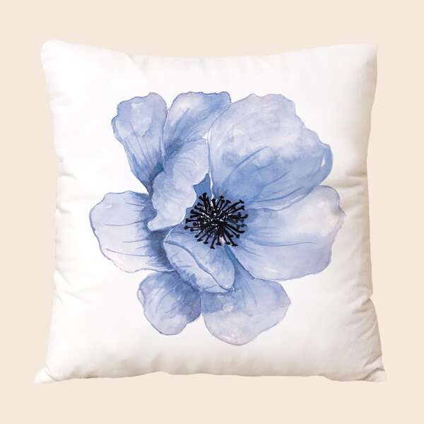 

Flower Print Cushion Cover Without Filler, Multicolor