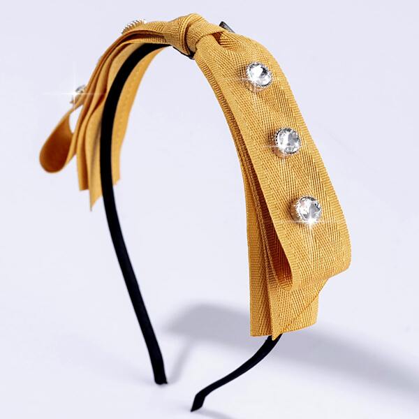 

Rhinestone & Bow Decor Headband, Yellow