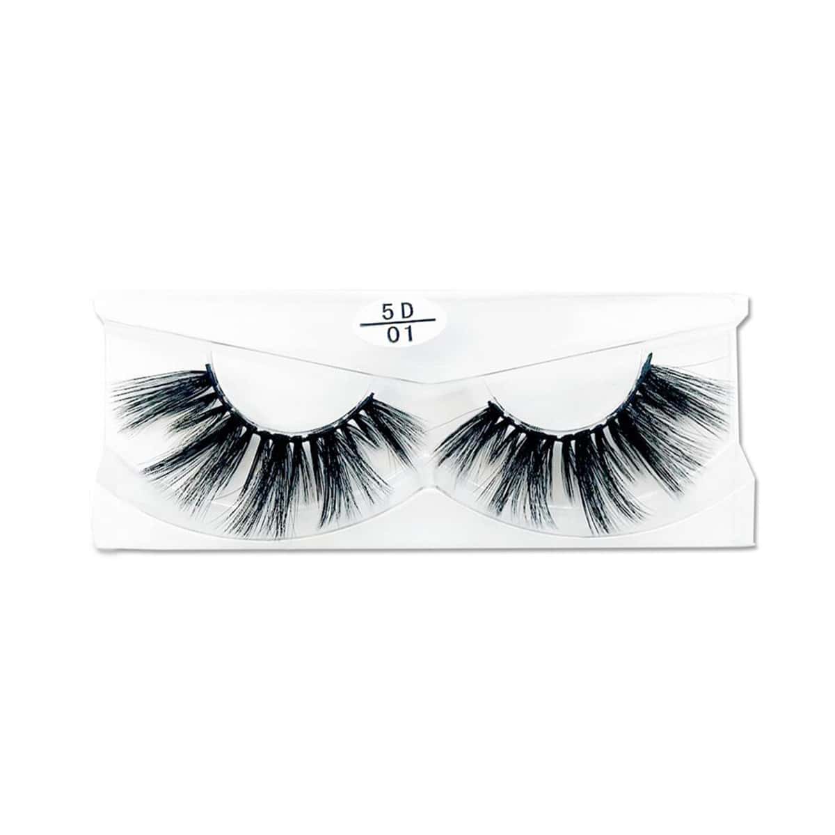 

1pair Volumized Fake Eyelashes, Black