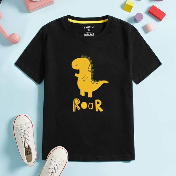 

Toddler Boys Cartoon And Letter Graphic Tee, Black