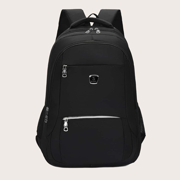 

Men Solid Backpack, Black