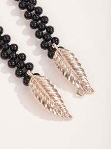 Leaf Decor Belt - Black - View 4