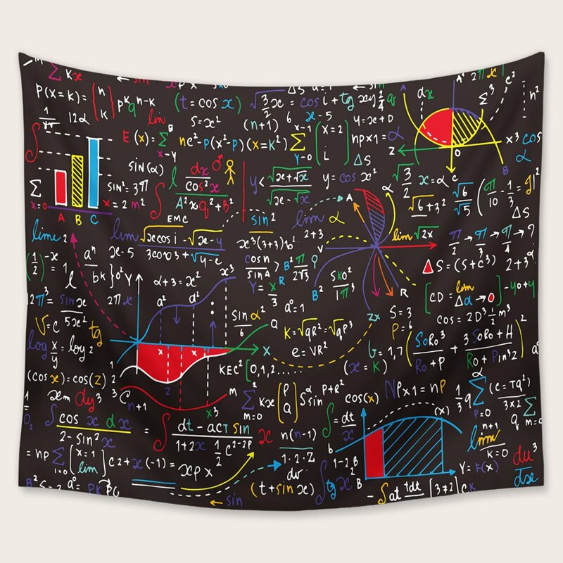 

1pc Equation Print Tapestry, Multicolor