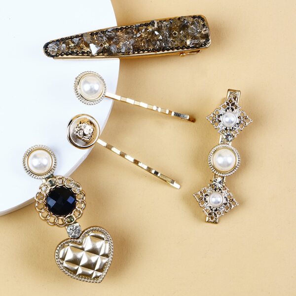 

5pcs Faux Pearl Decor Hair Clip, Multicolor