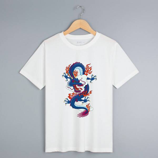 

Chinese Dragon Graphic Tee, White
