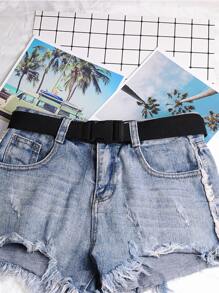 2pcs Simple Tape Belt Adjustable For S Pants Fall, Autumn, Halloween - Black and White - View 4