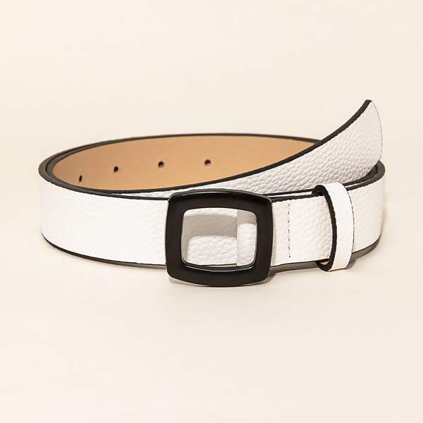 

PU Buckle Belt, White