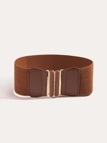 Vestido casual con cinturón y cremallera para mujer, adecuado para el uso diario - Café integral - Ver 1